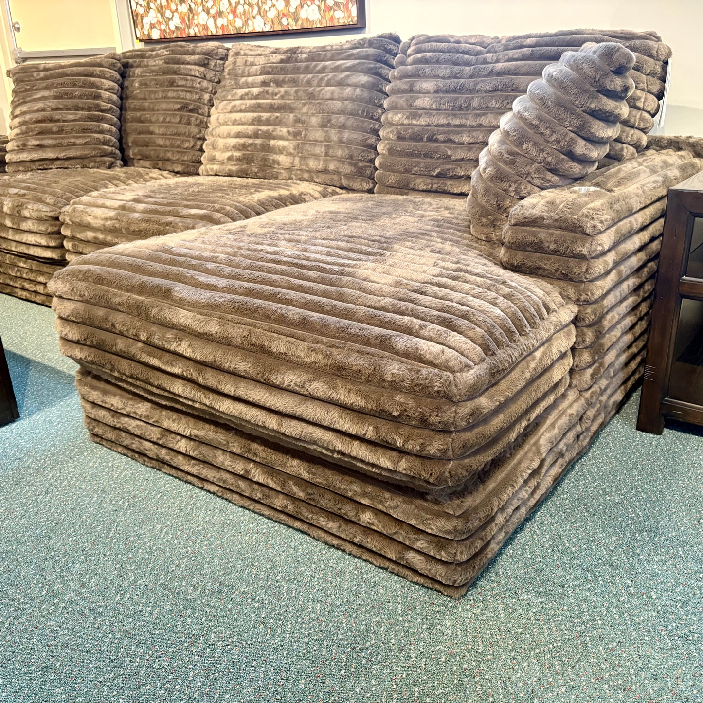 Chocolate Casual Chaise Sofa