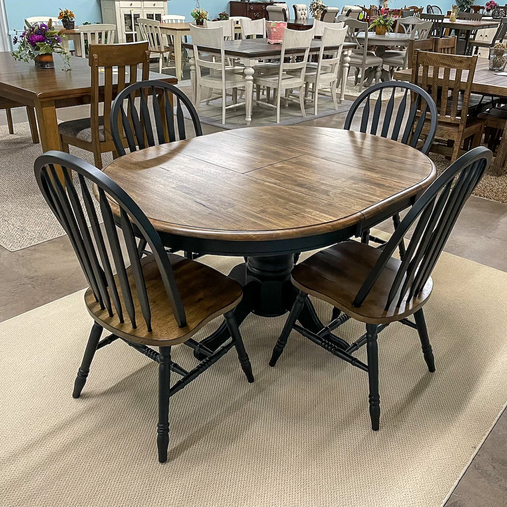 Black Chenille Table & 4 Chairs