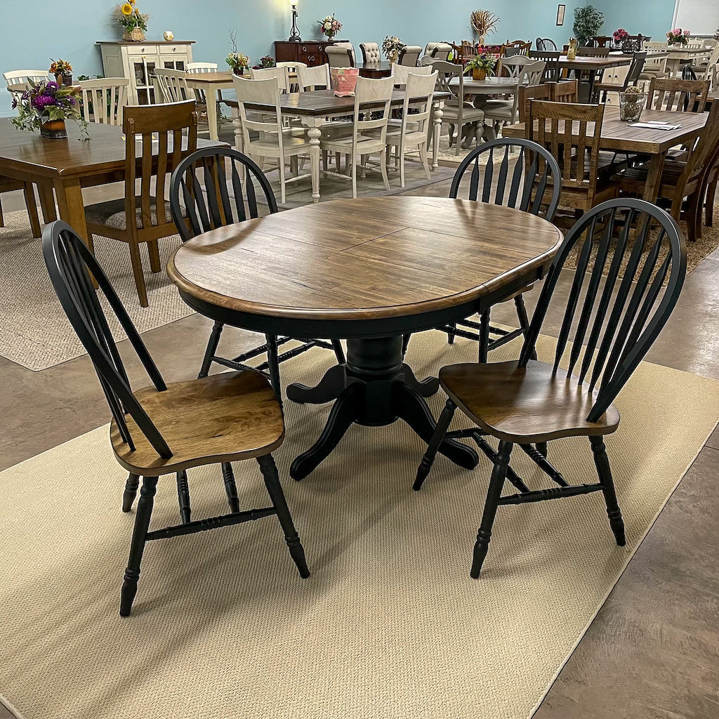 Black Chenille Table & 4 Chairs
