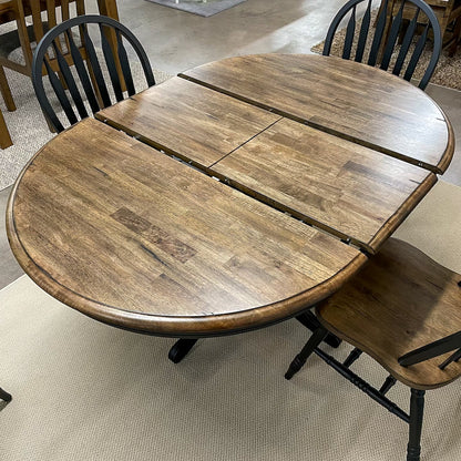 Black Chenille Table & 4 Chairs