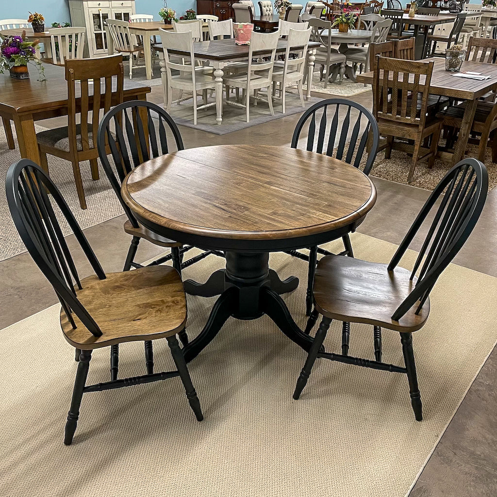 Black Chenille Table & 4 Chairs