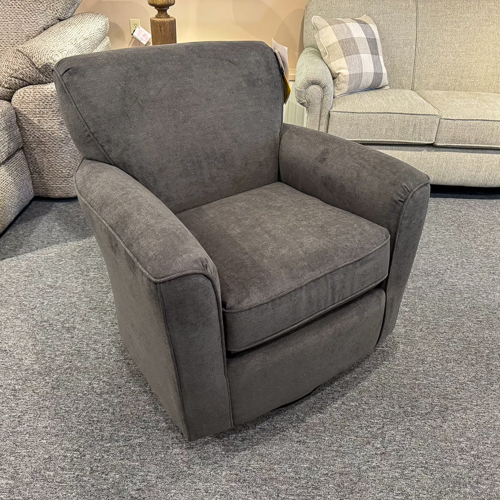 Kaylee Grey Swivel Barrel Arm Chair