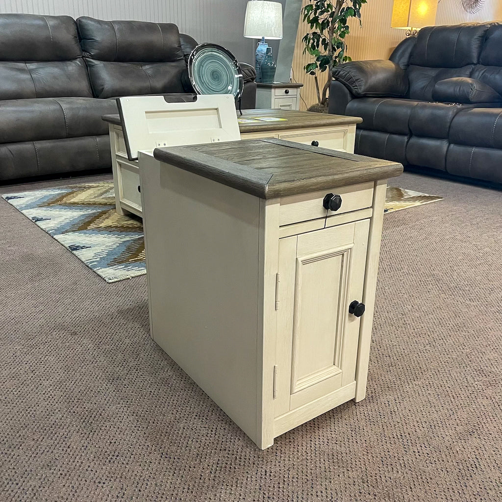 Brookstone Chairside End Table with USB Ports & Outlets