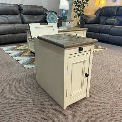 Brookstone Chairside End Table with USB Ports & Outlets