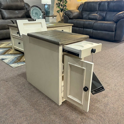 Brookstone Chairside End Table with USB Ports & Outlets