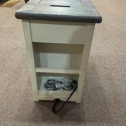 Brookstone Chairside End Table with USB Ports & Outlets