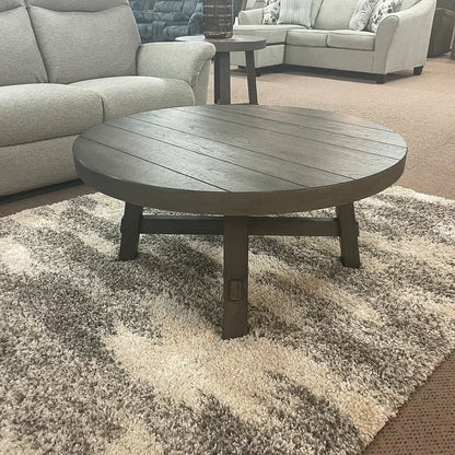 Modern Gray Farmhouse Splay Leg Round Cocktail