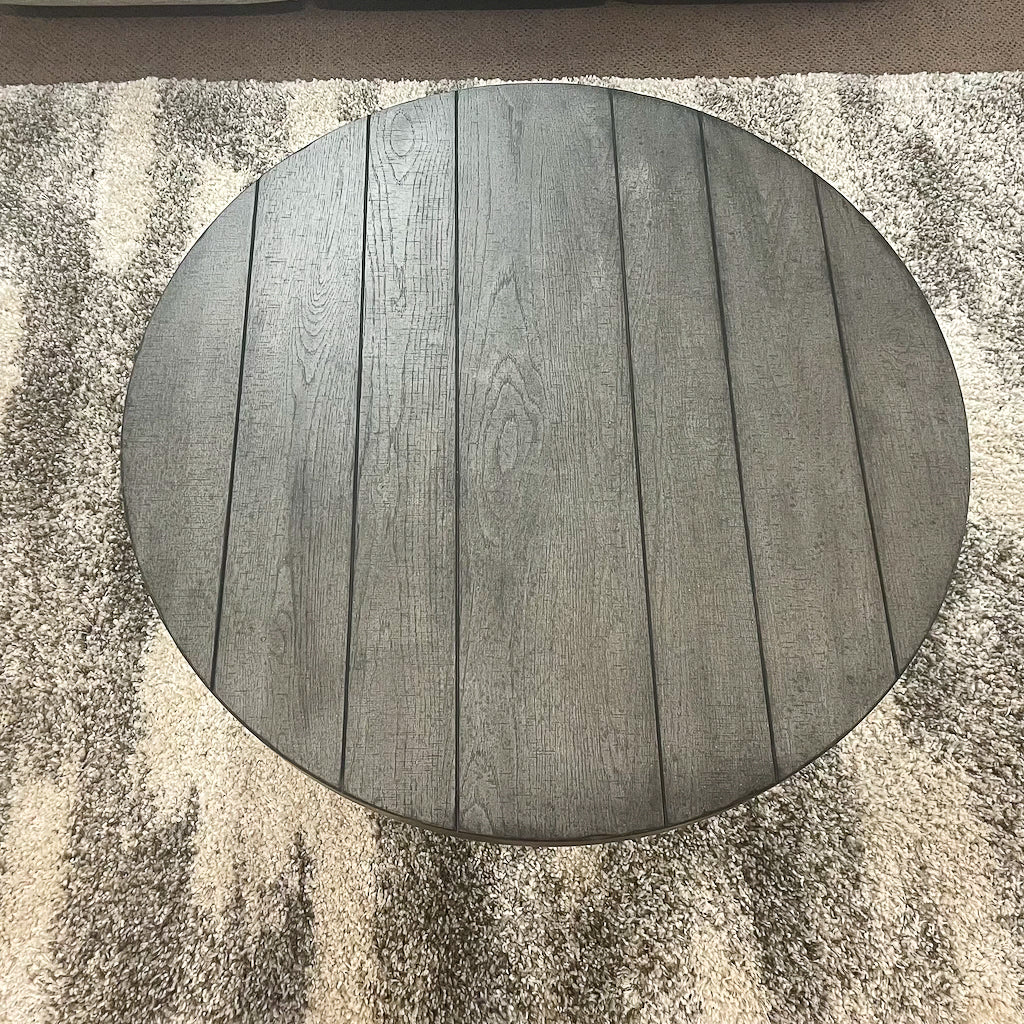 Modern Gray Farmhouse Splay Leg Round Cocktail