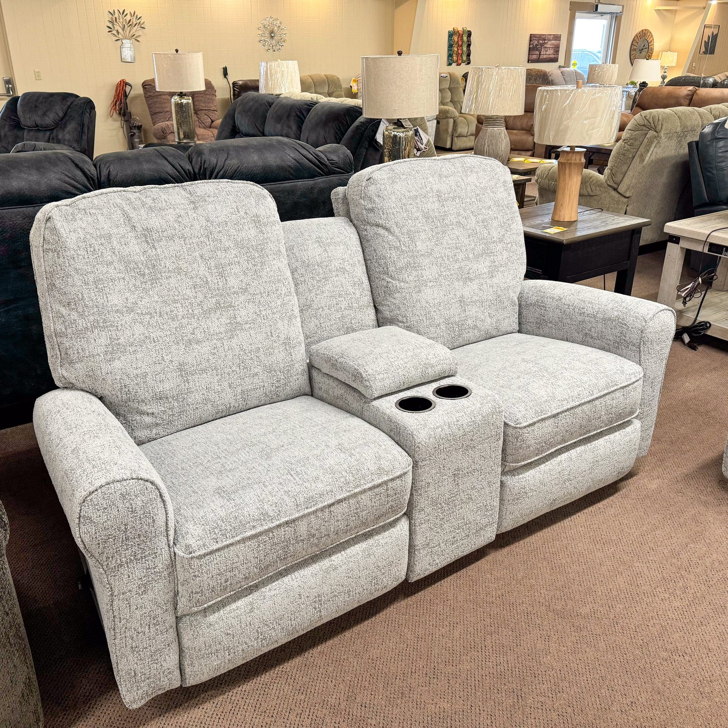 Josey Fog Rocker Reclining Loveseat