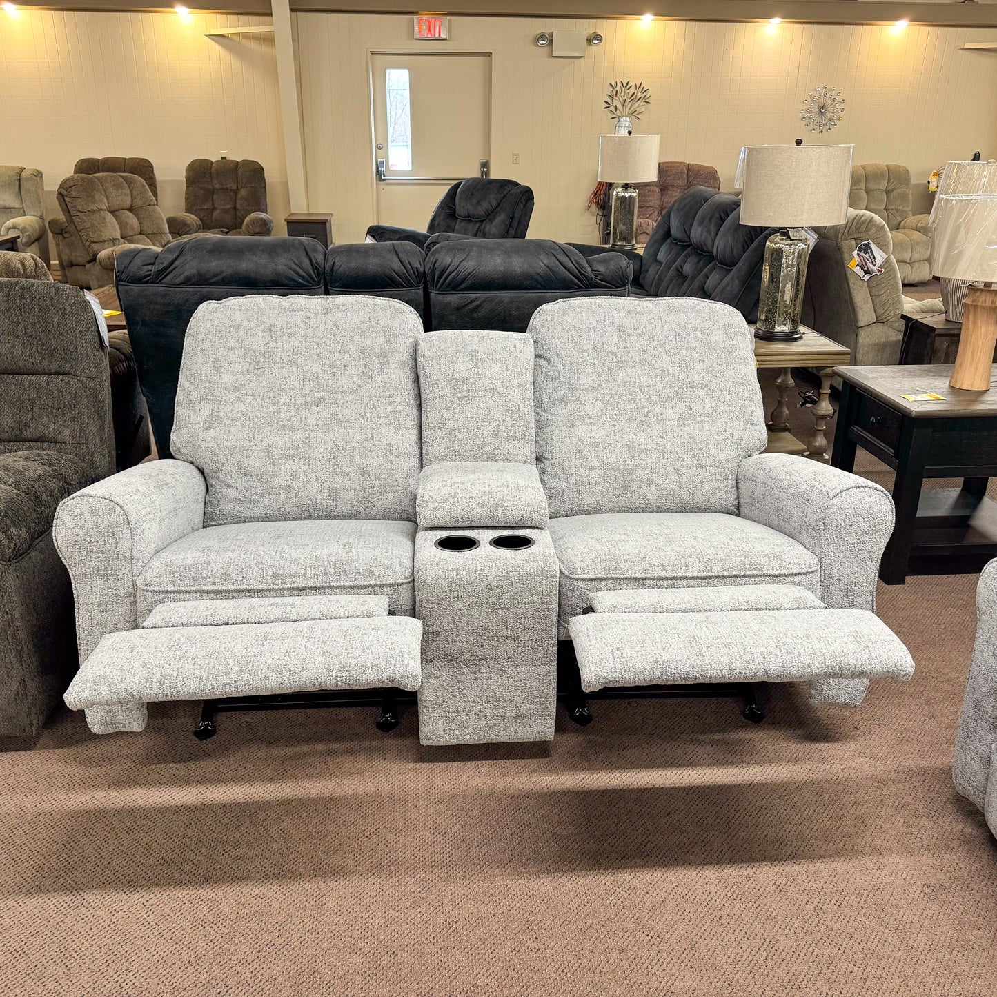 Josey Fog Rocker Reclining Loveseat