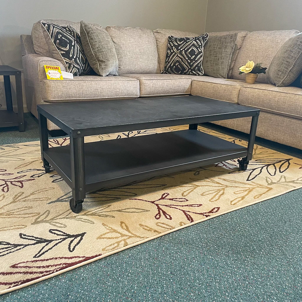 Metal Coffee Table & 2 End Tables