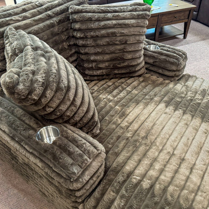 Chocolate Casual Chaise Accent Chair with Throw Pillows Chair