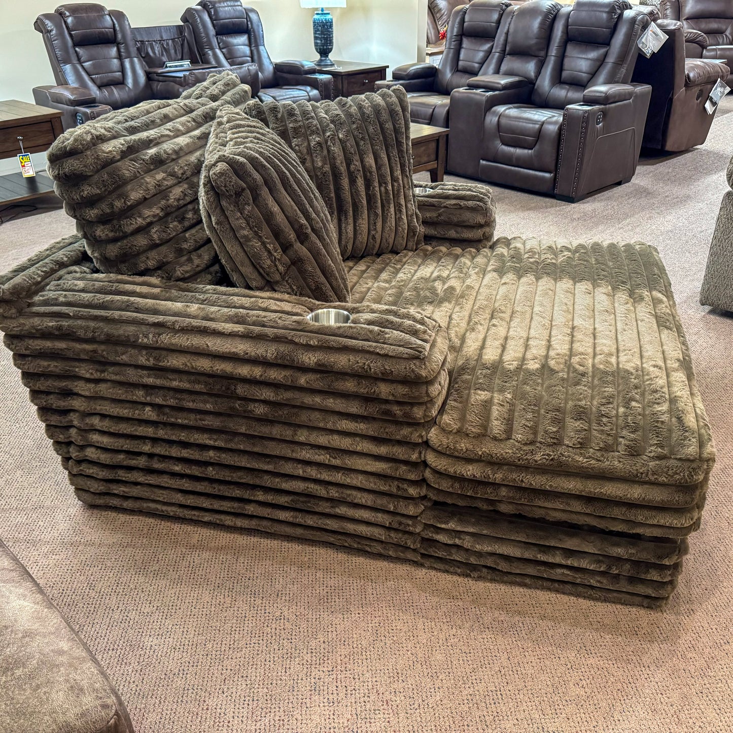 Chocolate Casual Chaise Accent Chair with Throw Pillows Chair