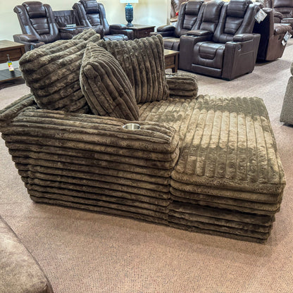 Chocolate Casual Chaise Accent Chair with Throw Pillows Chair