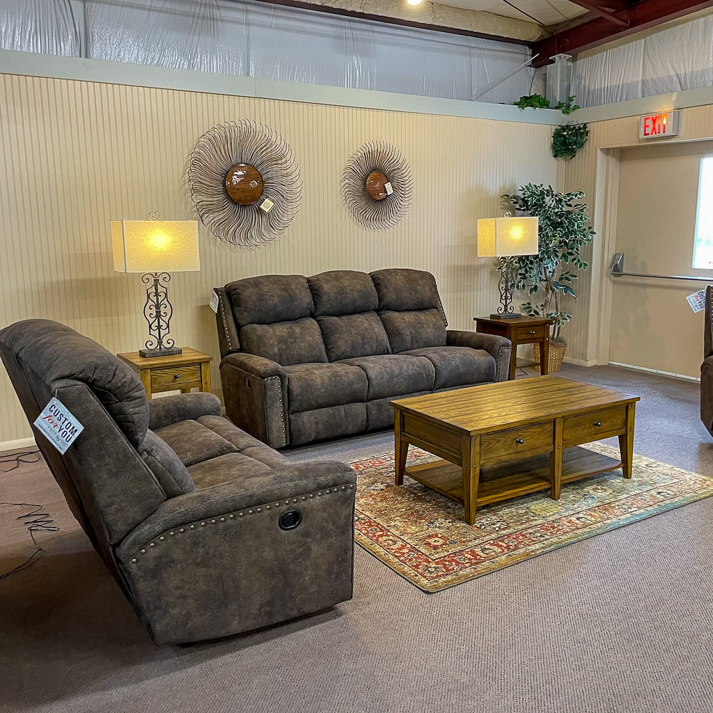 Emerald Wrangler Chocolate Reclining Loveseat