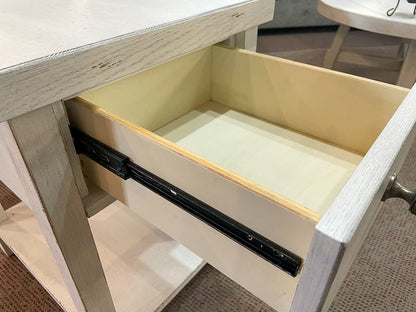 Modern White Farmhouse End Table